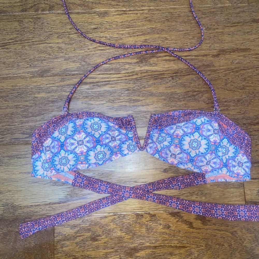Colorful floral Mosaic O’Neill bikini top